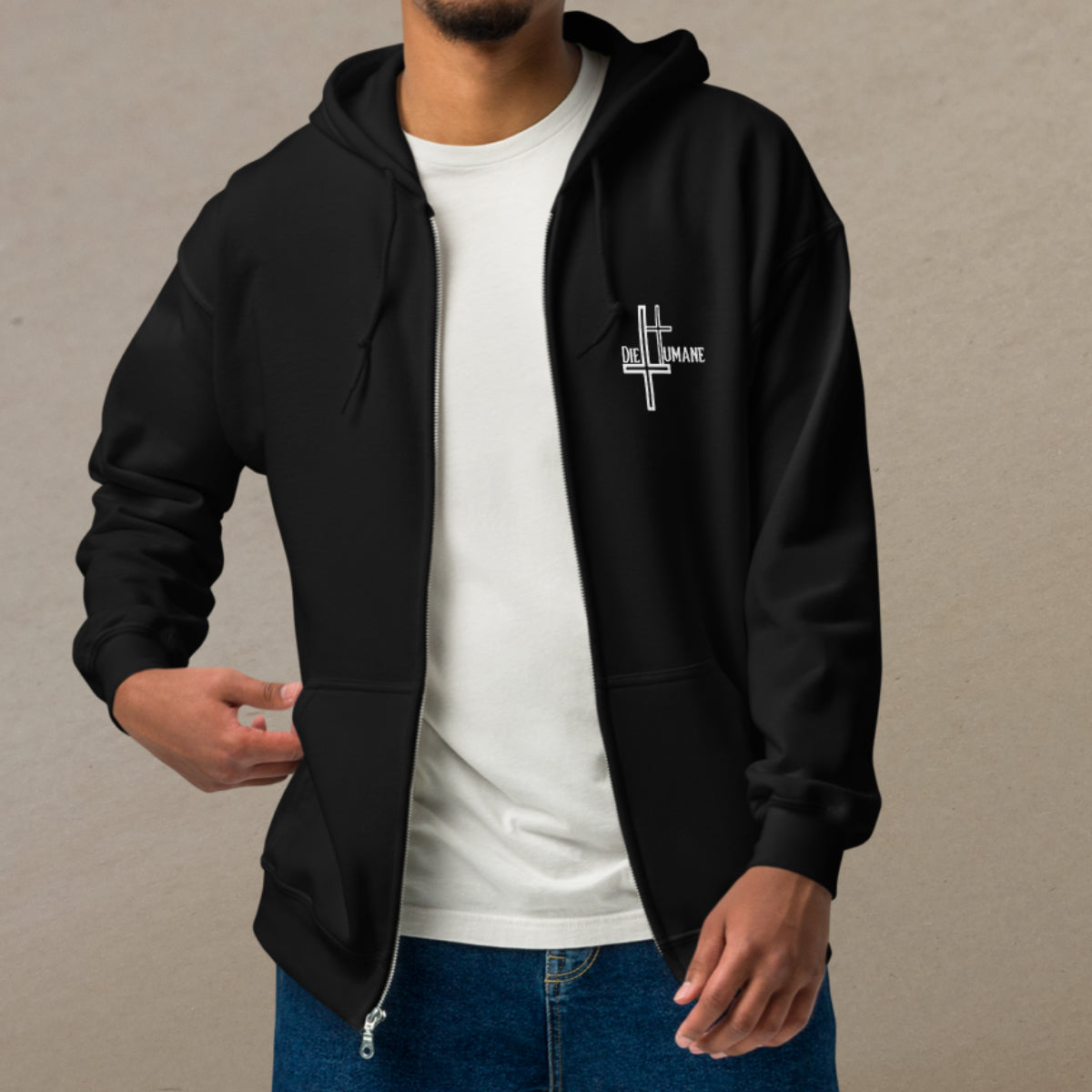 DieHumane - Logo - Unisex Zip-Up Hoodie