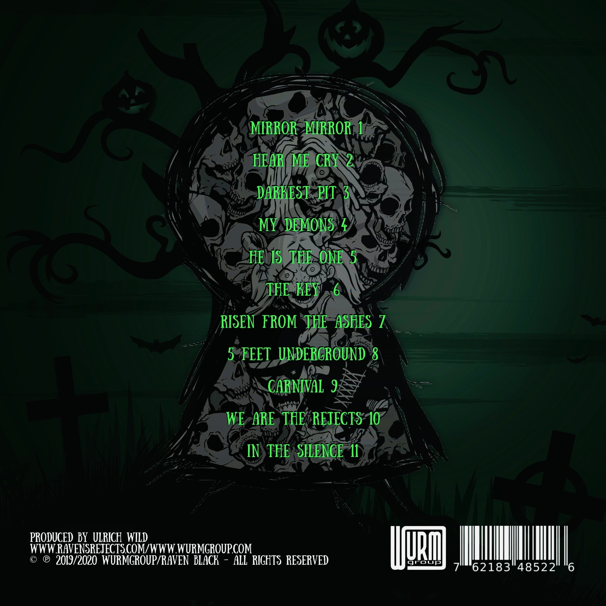 Raven Black - The Key - special edition CD back -  green